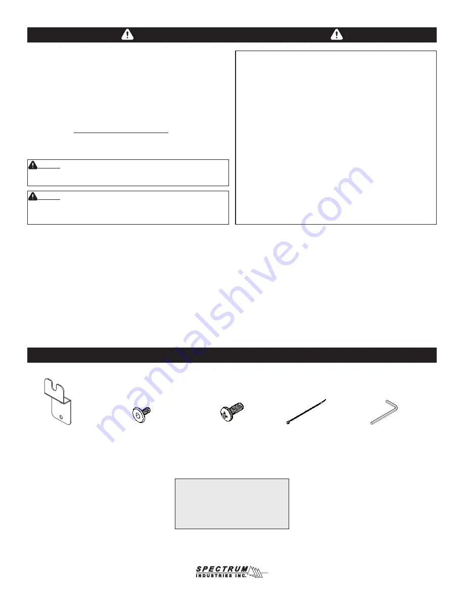 Spectrum Industries 55377 Owner'S Manual Download Page 2