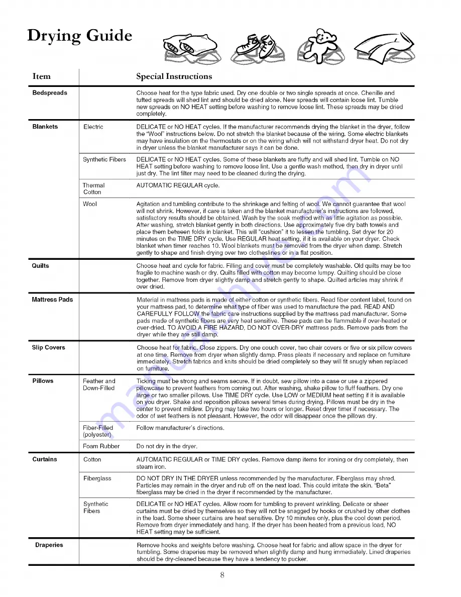 Speed Queen ALE331RAW Owner'S Manual Download Page 8