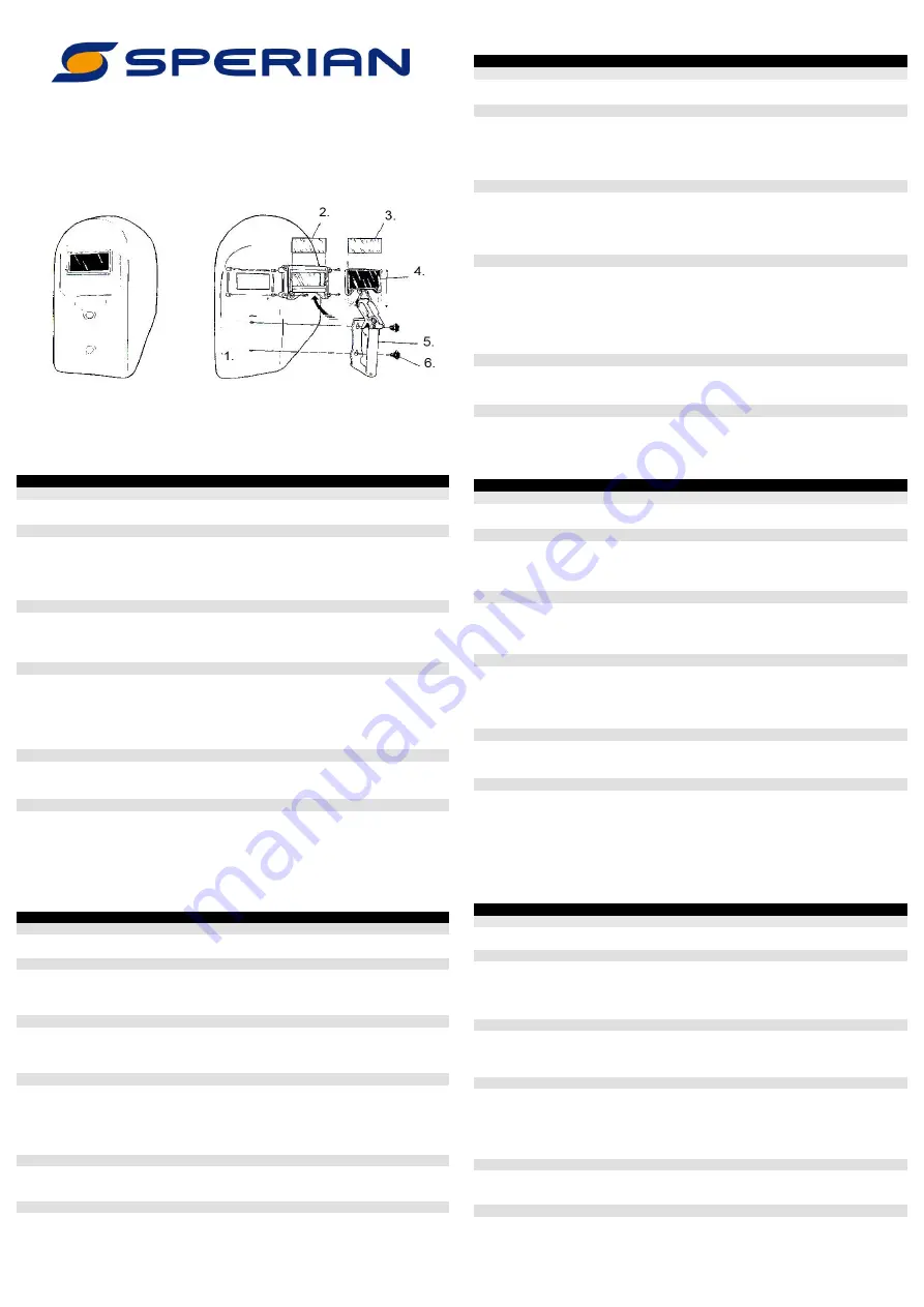 Sperian Optrel b210x Quick Start Manual Download Page 1