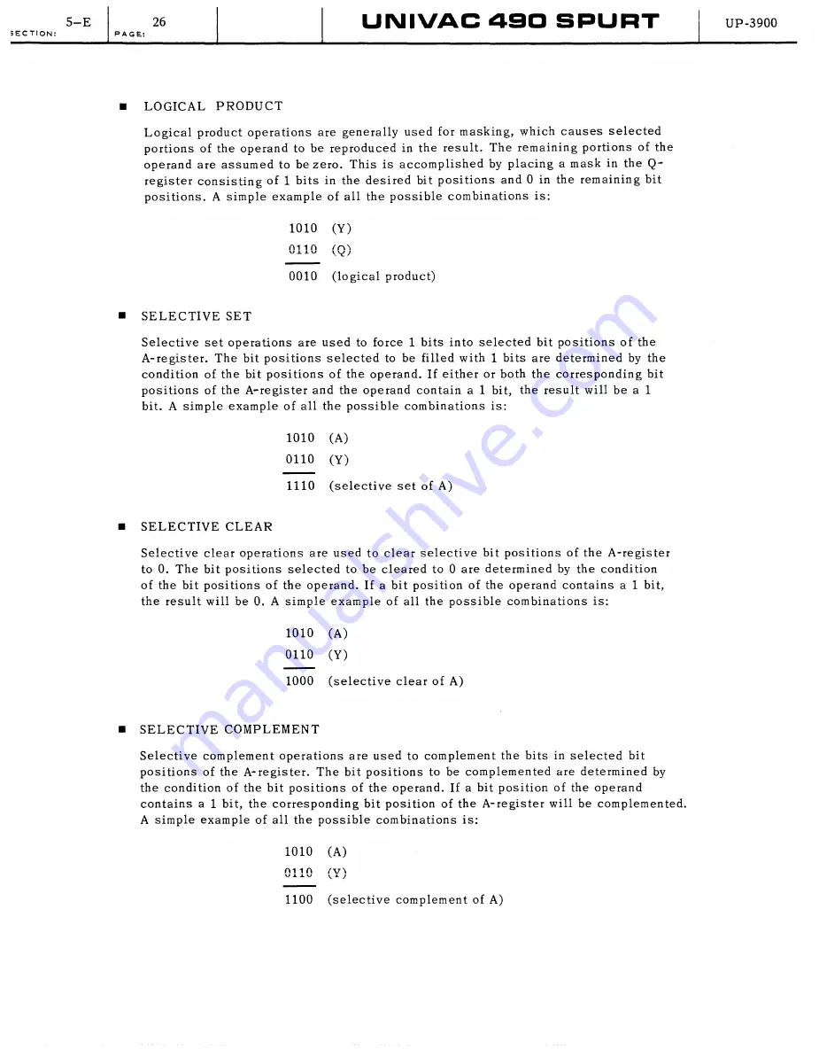 Sperry Rand UNIVAC 490 SPURT General Reference Manual Download Page 80