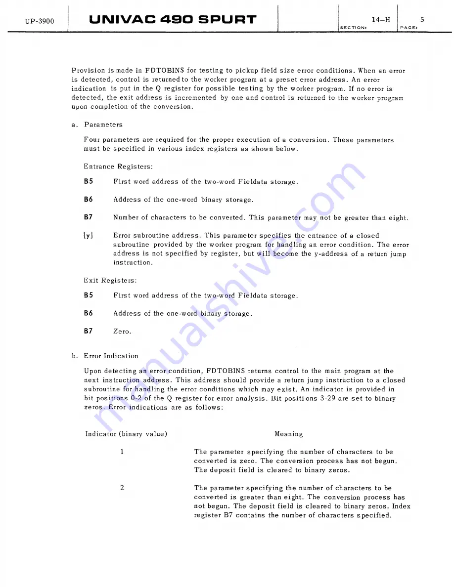 Sperry Rand UNIVAC 490 SPURT General Reference Manual Download Page 239