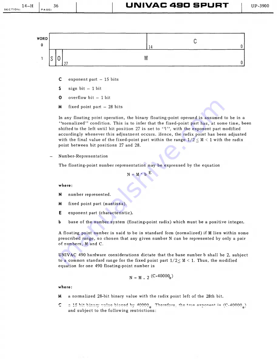 Sperry Rand UNIVAC 490 SPURT General Reference Manual Download Page 270