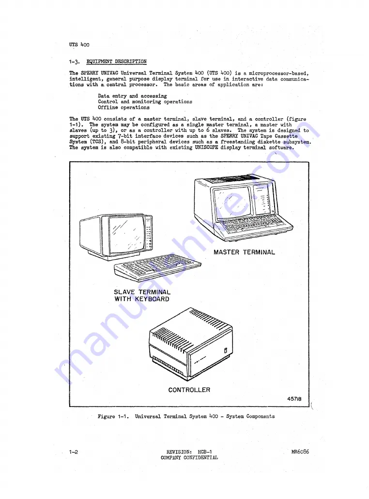 Sperry Rand Univac Universal Terminal System 400 Скачать руководство пользователя страница 2