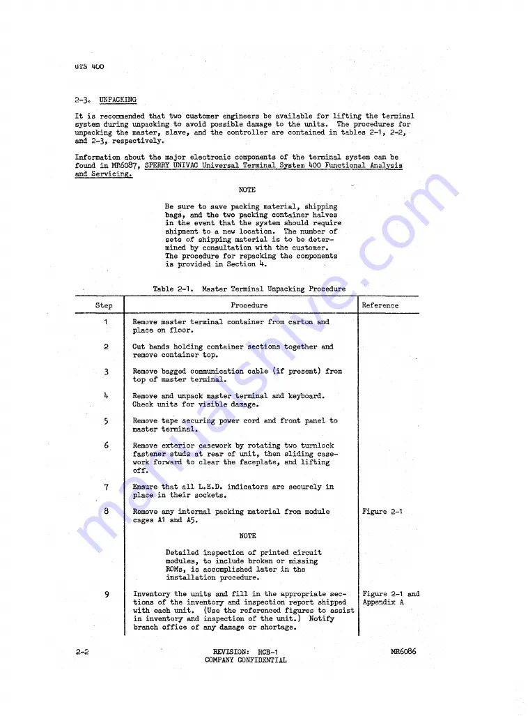 Sperry Rand Univac Universal Terminal System 400 Скачать руководство пользователя страница 9