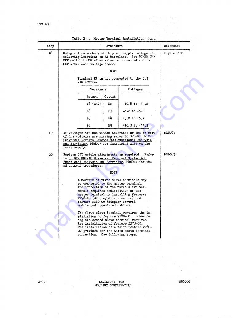 Sperry Rand Univac Universal Terminal System 400 Скачать руководство пользователя страница 19