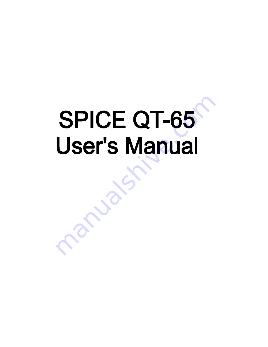 Spice QT-65 User Manual Download Page 1