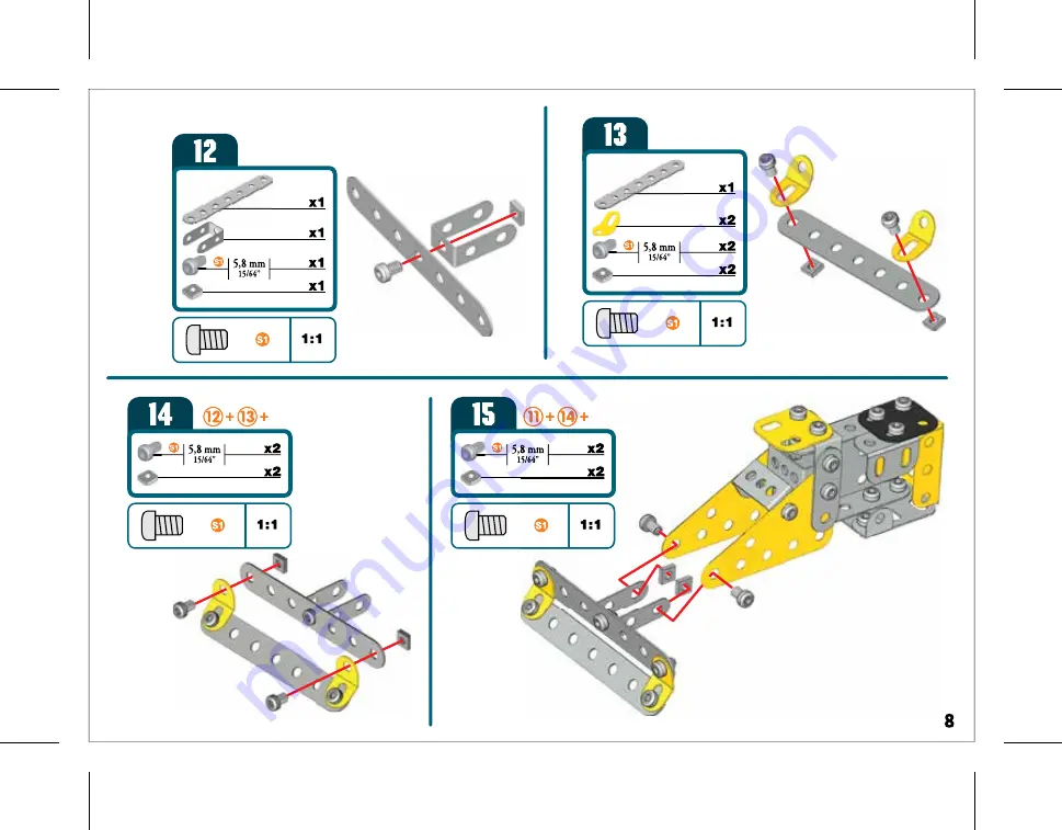 Spin Master MECCANO MULTIMODELS CONSTRUCTION LOADER Instructions Manual Download Page 8