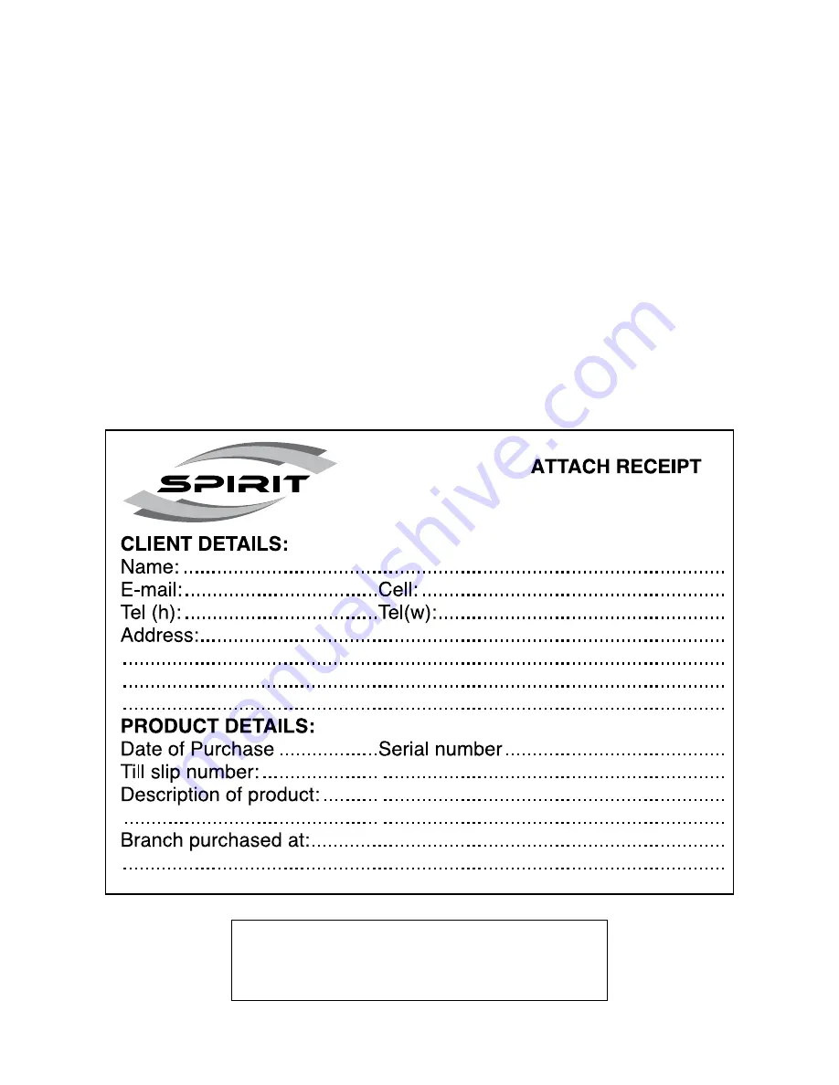 Spirit F8500 Instruction And User'S Manual Download Page 33