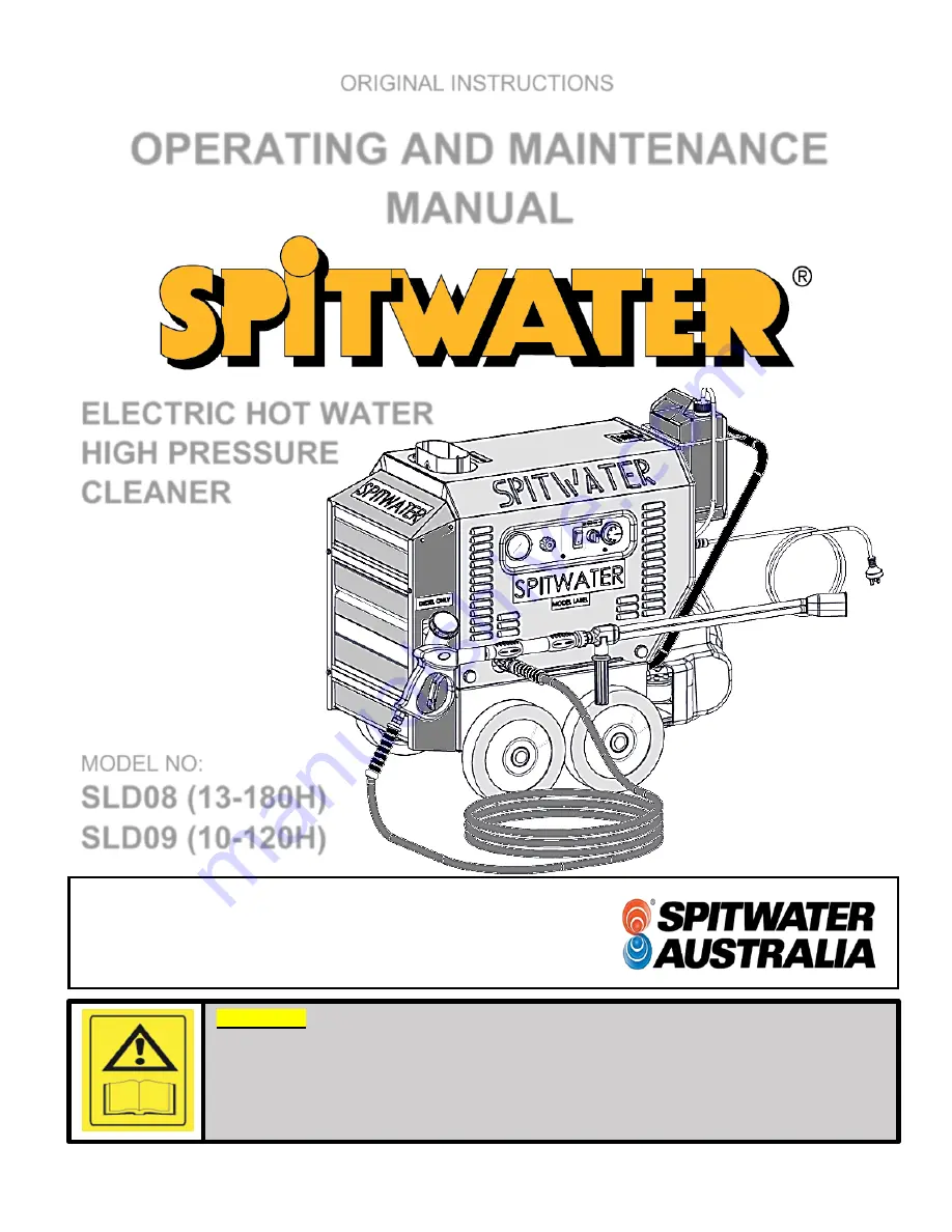 Spitwater 10-120H Operating And Maintenance Manual Download Page 1