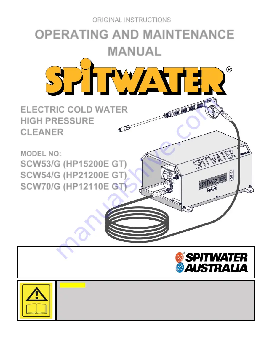 Spitwater HP12110E GT Скачать руководство пользователя страница 1