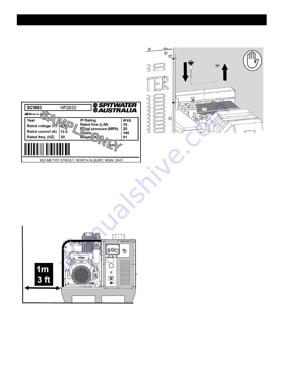 Spitwater SHW90 Operating And Maintenance Manual Download Page 11