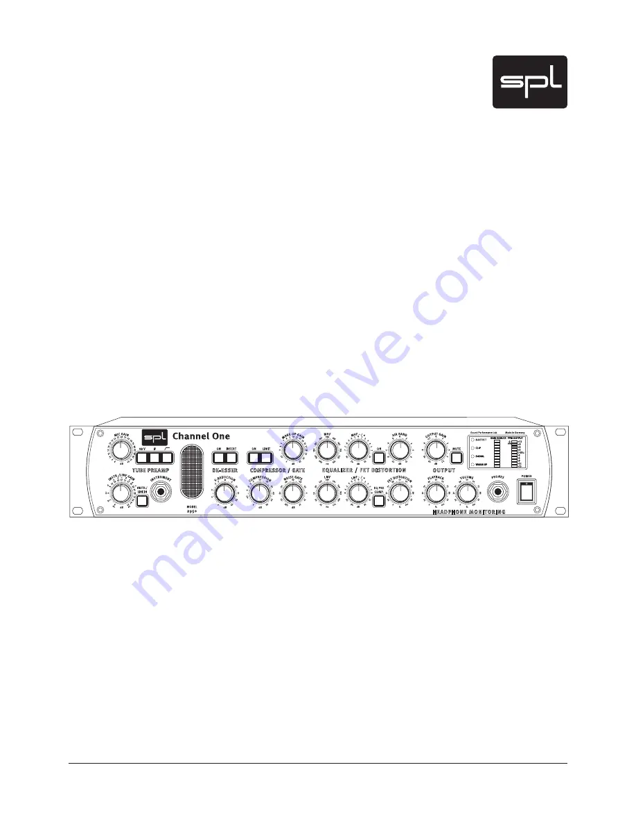 SPL Channel One 2950 Скачать руководство пользователя страница 1