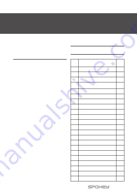 Spokey REMUS 928653 Owner'S Manual Download Page 29