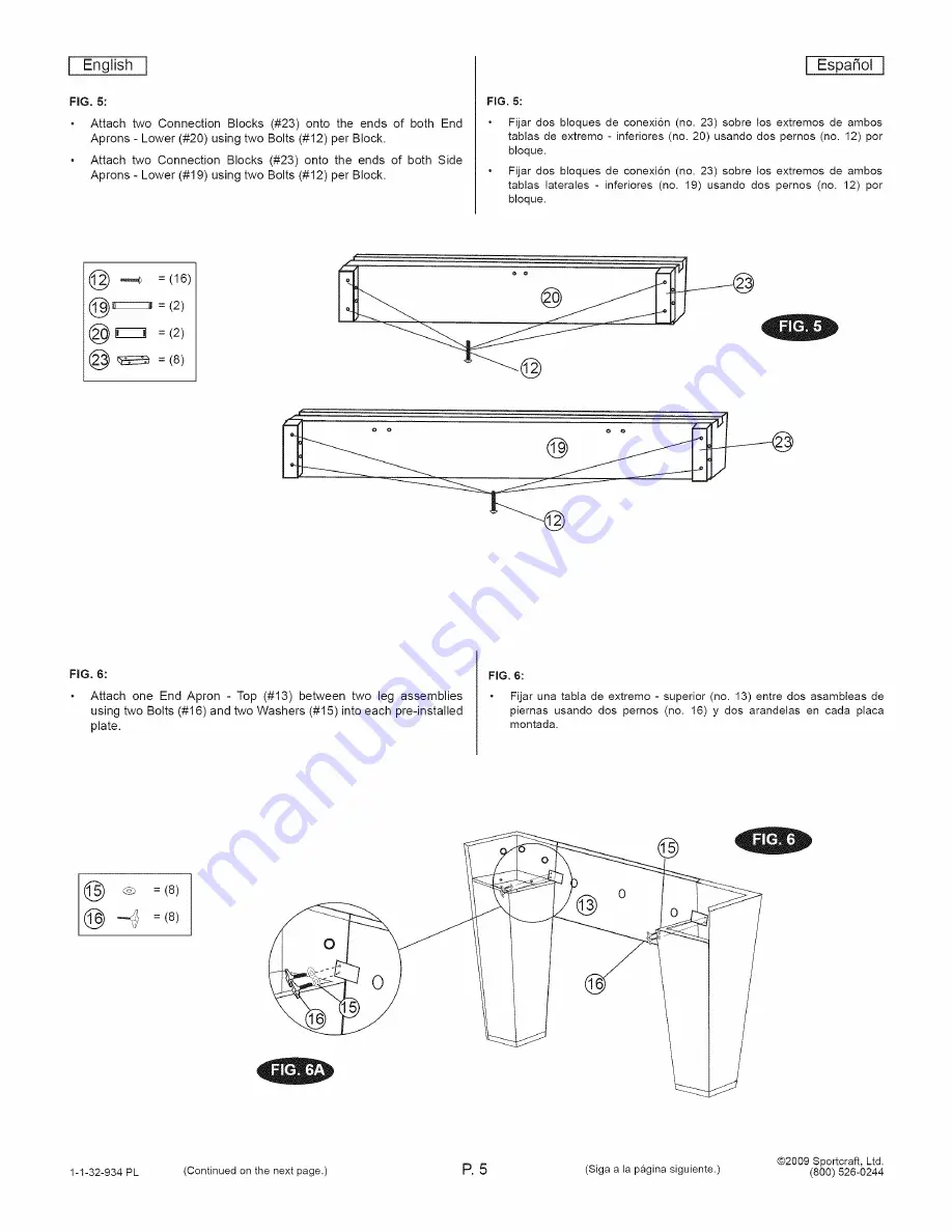 Sportcraft Allendale 1-1-32-934 PL Assembly Instructions And Rules Download Page 6