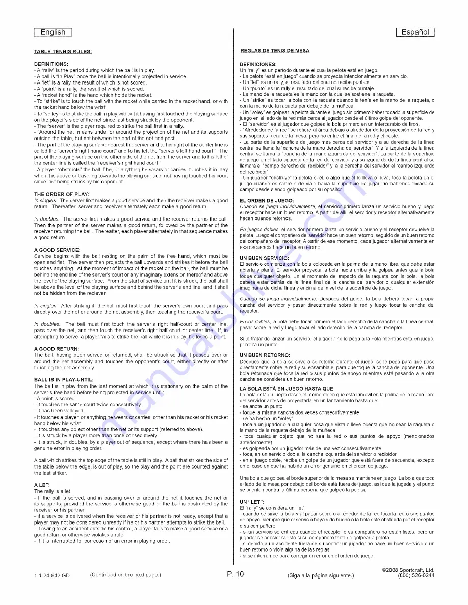 Sportcraft Intrepid 1-1-24-842GD Assembly and Assembly And Instruction Manual Download Page 11