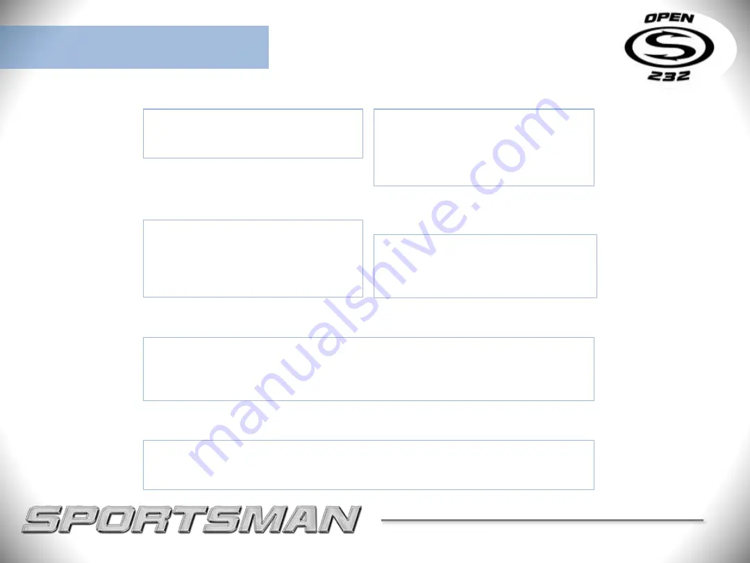 Sportsman OPEN 232 Owner'S Manual And Quick Reference Manual Download Page 12