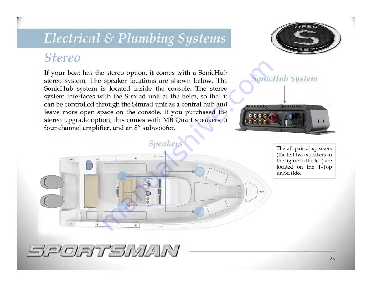 Sportsman OPEN 252 Owner'S Manual And Quick Reference Manual Download Page 25