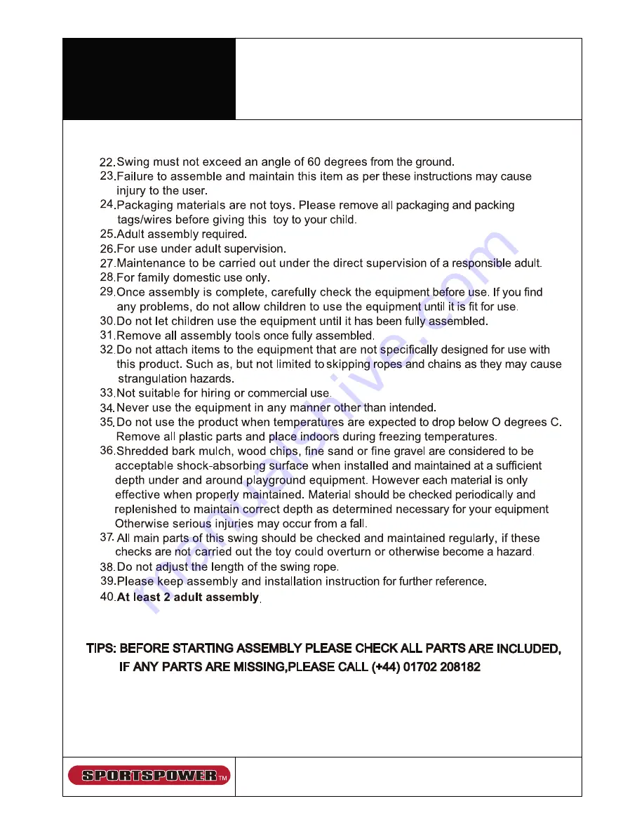 SPORTSPOWER 6VKYY Assembly Instruction Manual Download Page 6