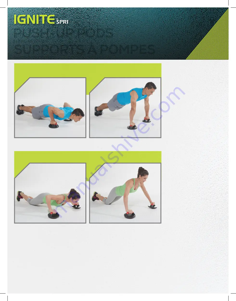 SPRI IGNITE PUSH-UP PODS Setup, Workout Tips And Care & Safety Manual Download Page 4