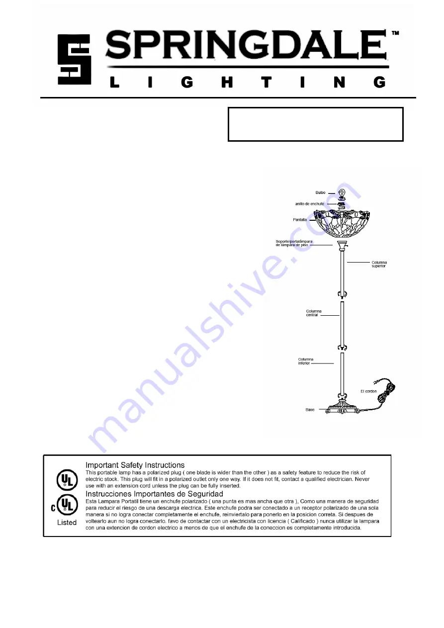 Springdale Lighting FTR10014 Скачать руководство пользователя страница 2