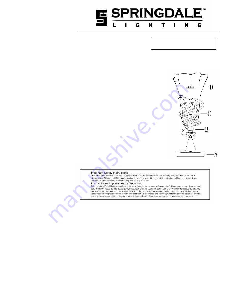 Springdale Lighting SAT15178LED Assembly Instructions Download Page 2