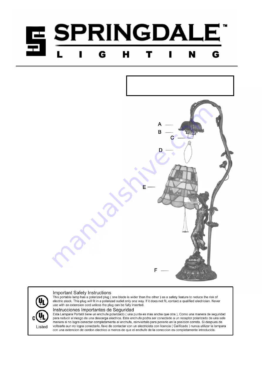 Springdale Lighting STA11262 Assembly Instructions Download Page 2