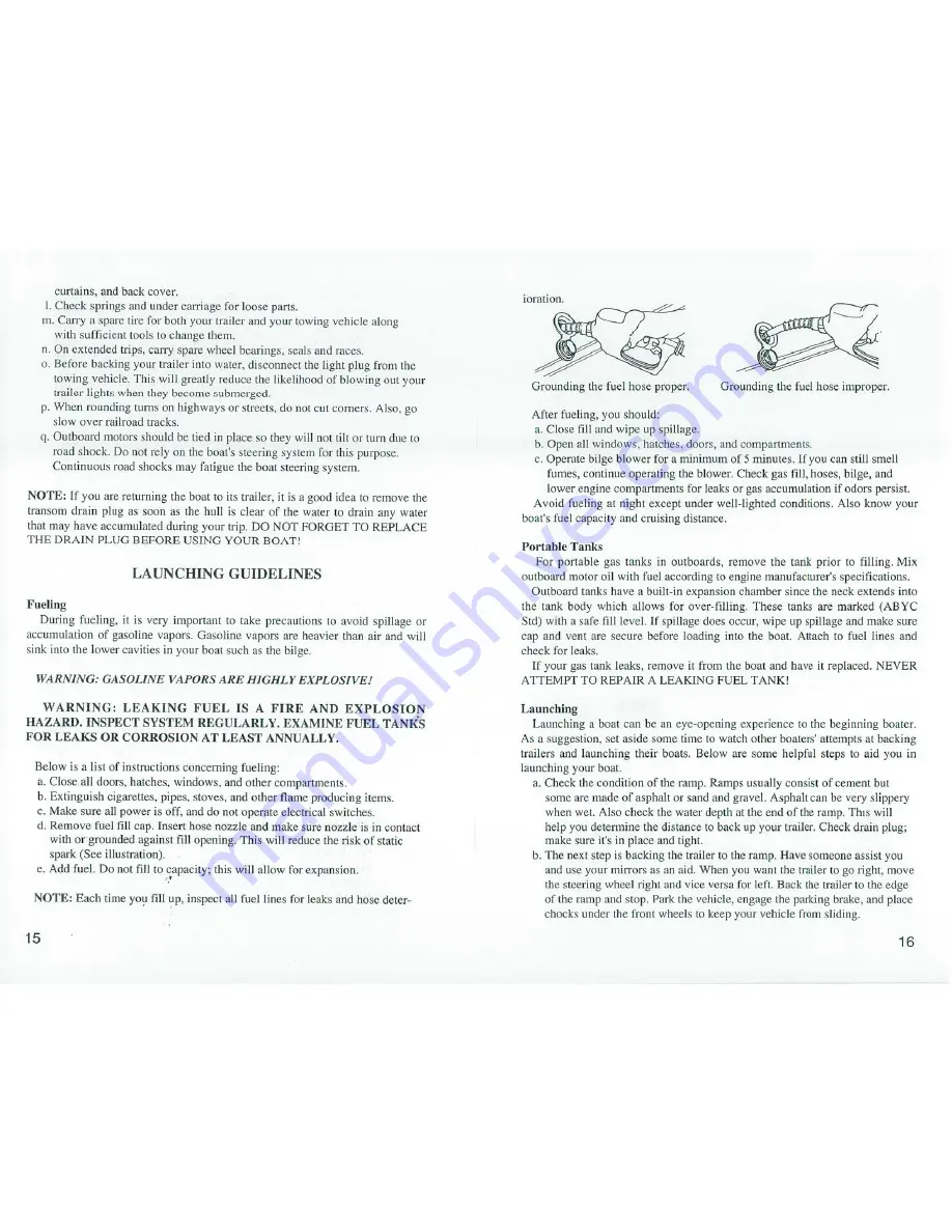 Sprint Boats 1997 Manta Ray Owner'S Manual Download Page 9