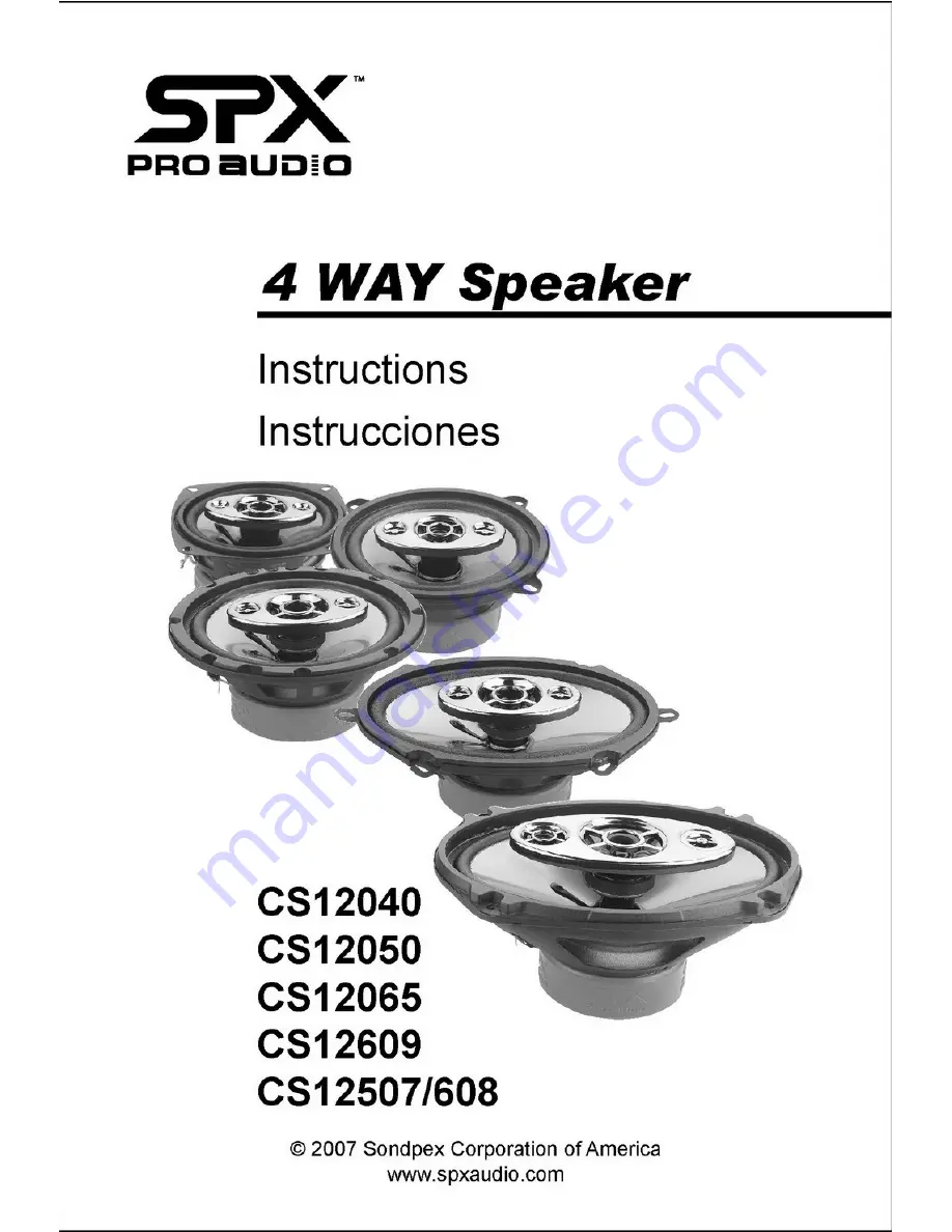 SPX CS12040 Instruction Manual Download Page 1