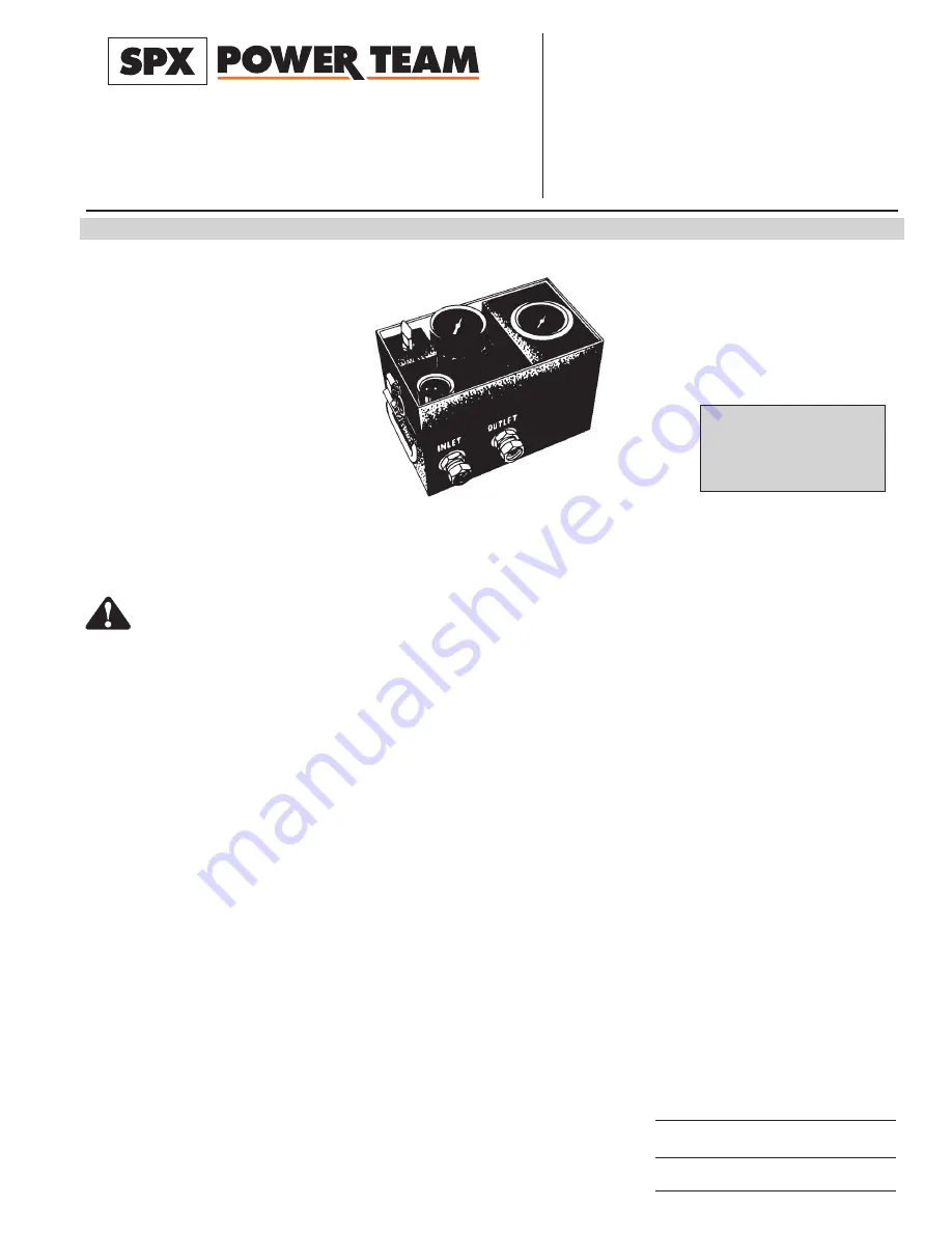 SPX Power Team HT50A Operating Instructions Download Page 1