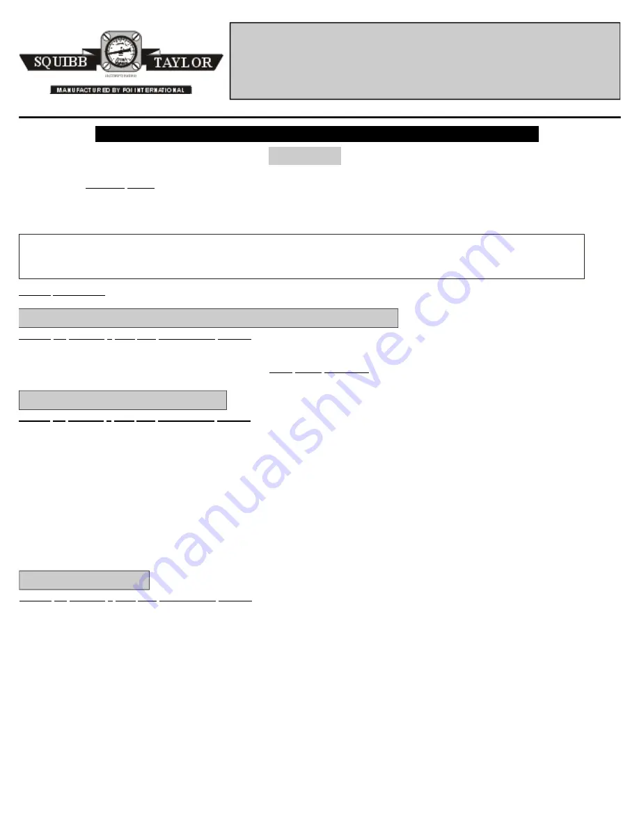 Squibb-Taylor AL308P Installation, Operation, Maintenance, Disassembly And Assembly Instructions Download Page 1