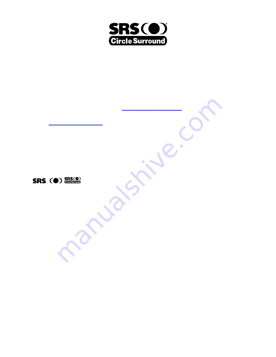 SRS Labs Circle Surround CSD-07D User Manual Download Page 15