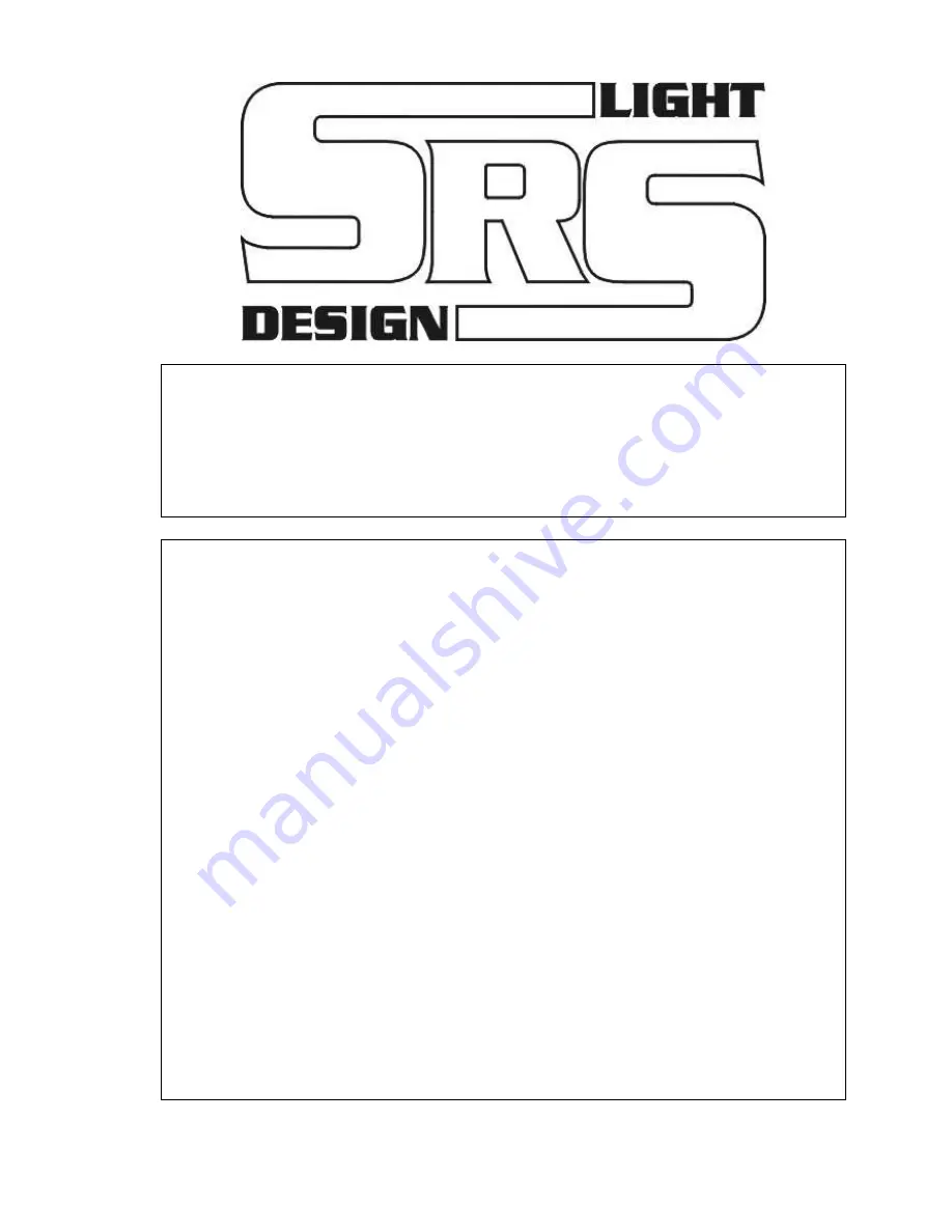 SRS Light Design DST4W series Instruction Manual Download Page 1