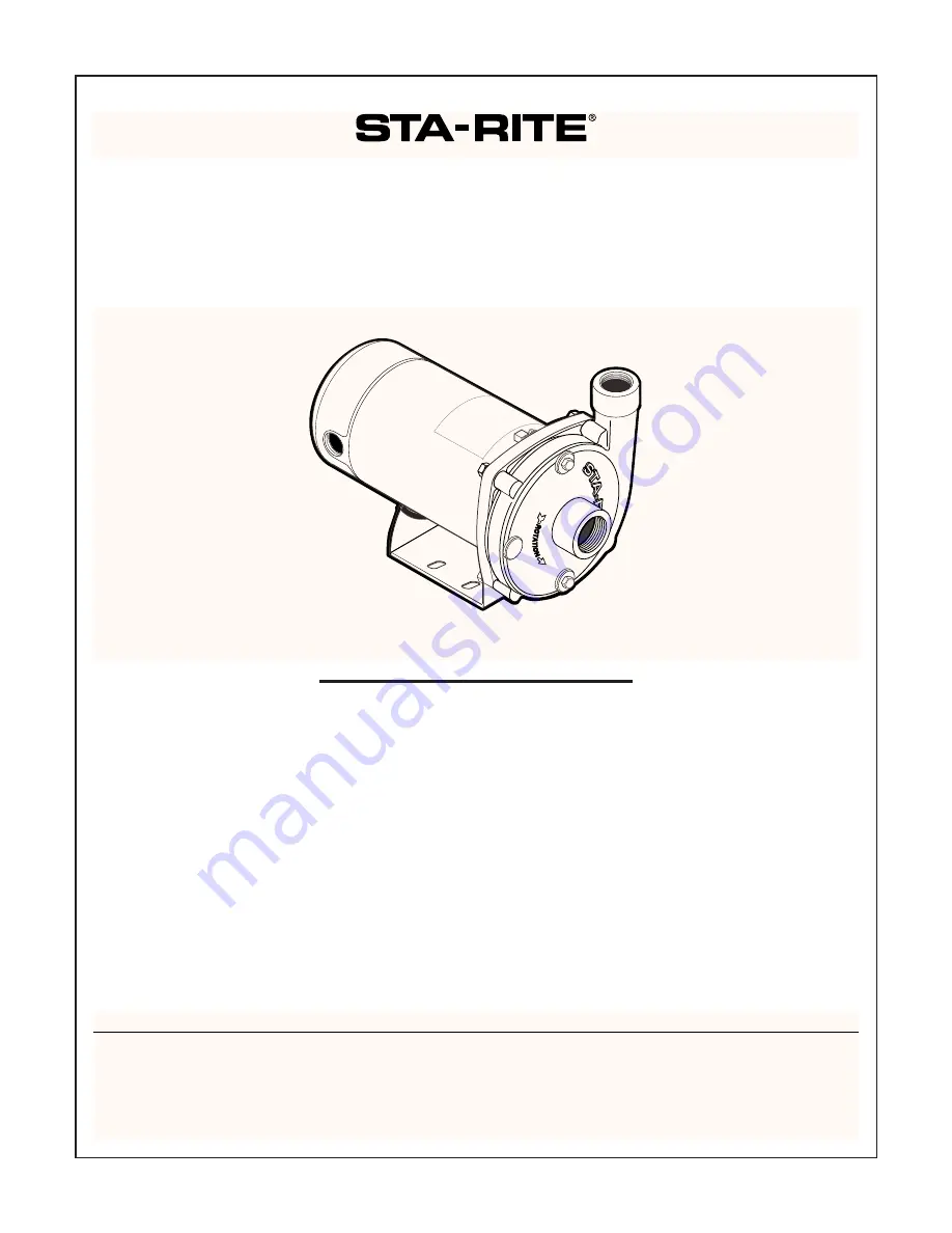 STA-RITE JHSC-61USF Owner'S Manual Download Page 1