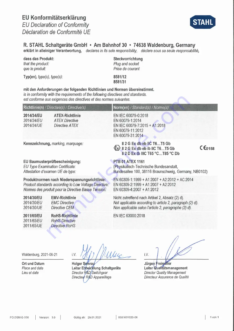 Stahl SolConeX Operating Instructions Manual Download Page 48