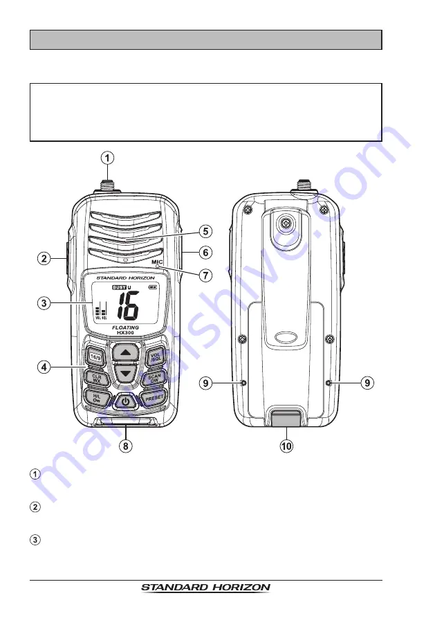 Standard Horizon HX300 Скачать руководство пользователя страница 18