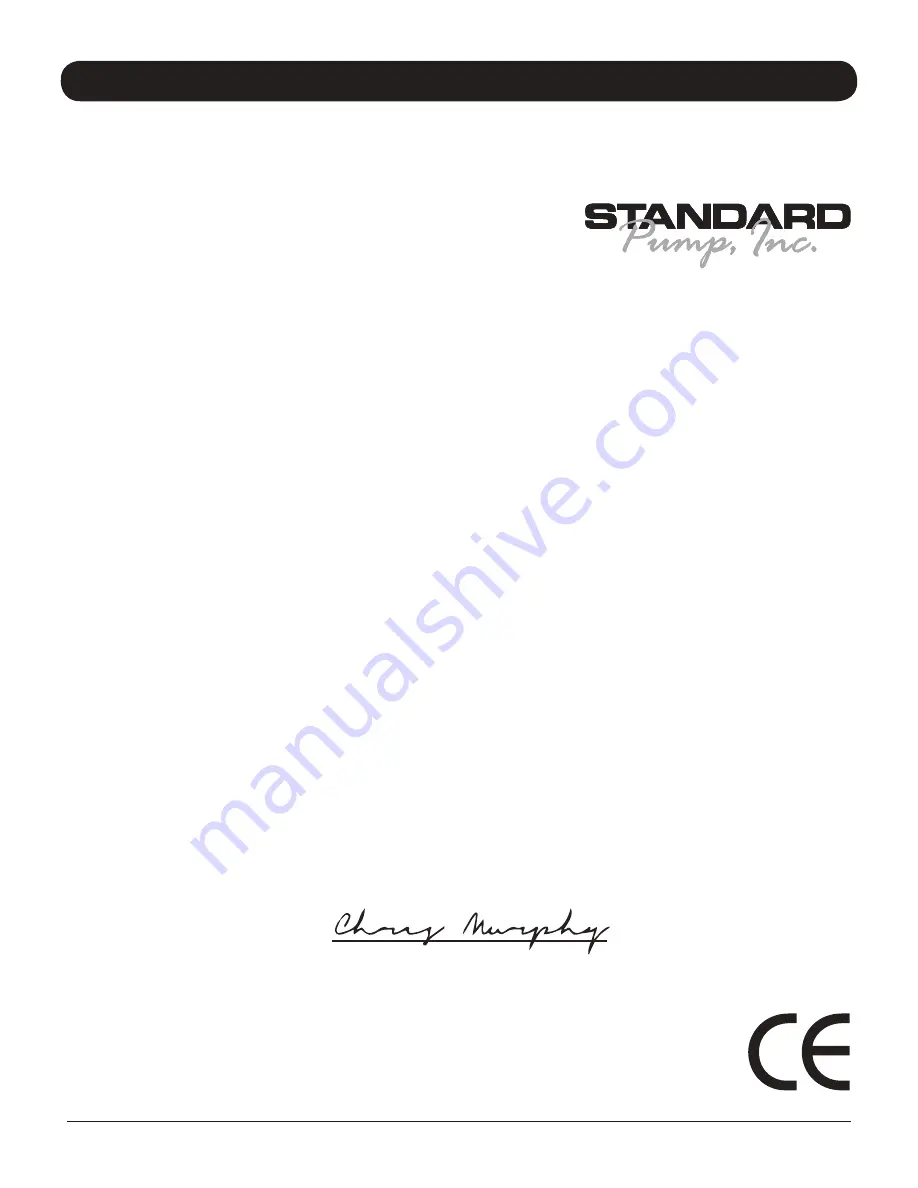 Standard Pump SPFP05 Service & Operating Manual Download Page 12