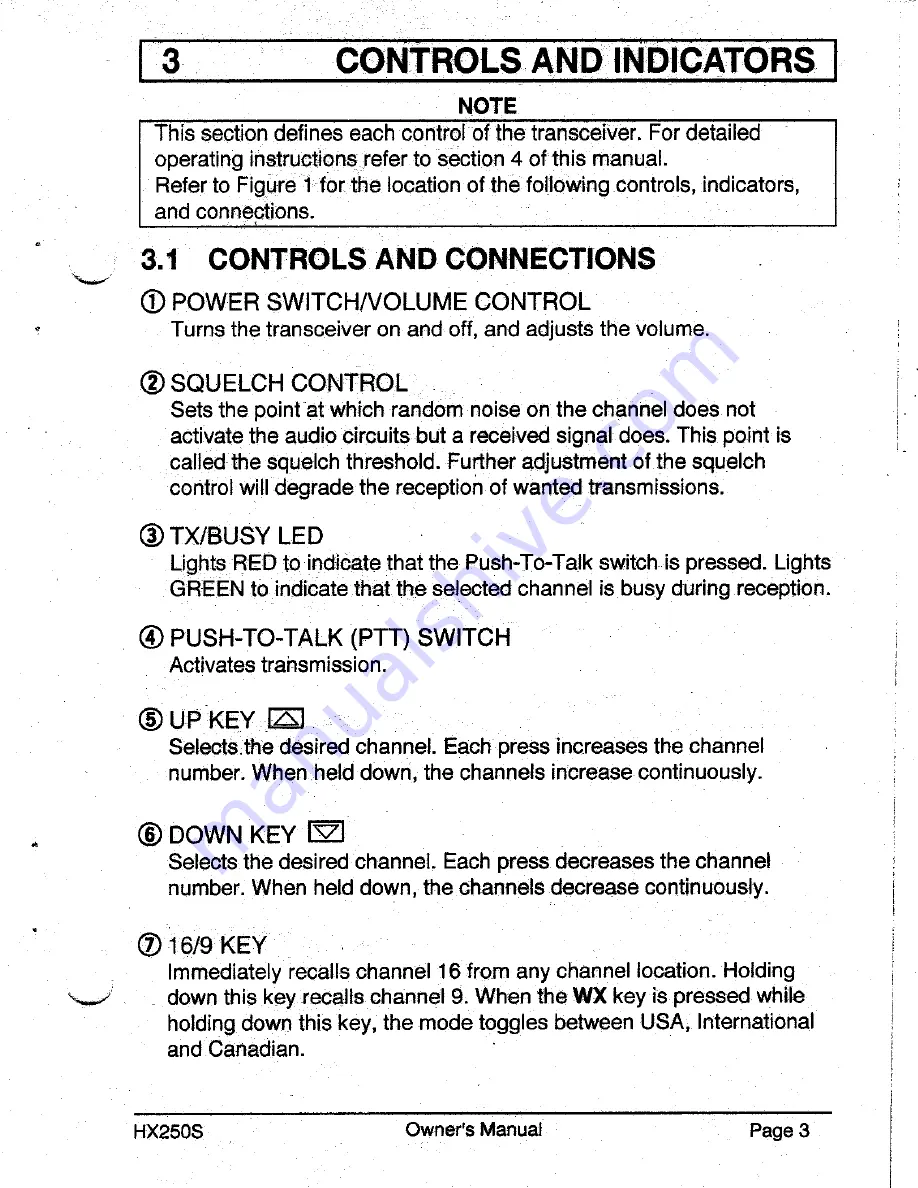 Standart Horizont HX250S Owner'S Manual Download Page 5