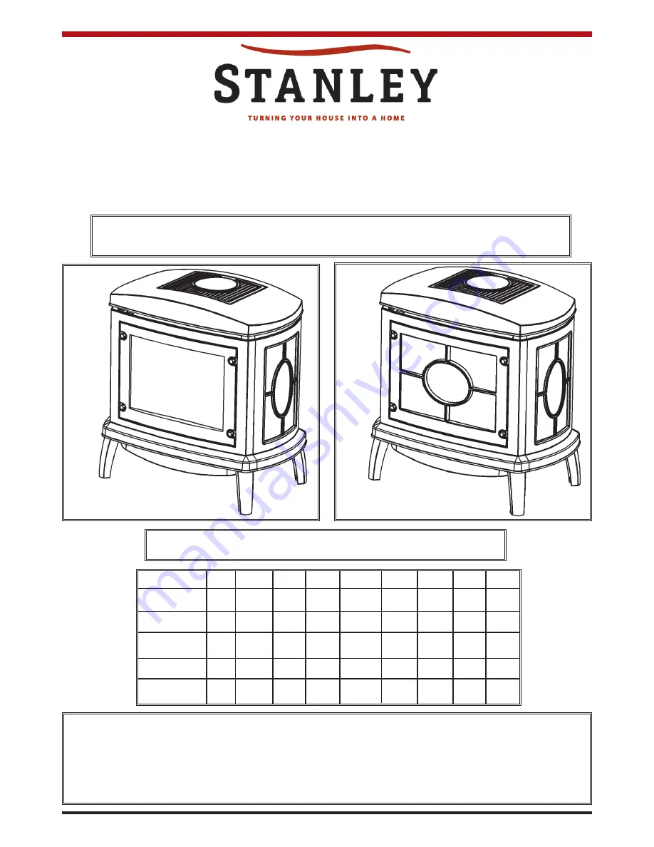 Stanley MAEVE Operation, Installation & Servicing Instructions Download Page 1