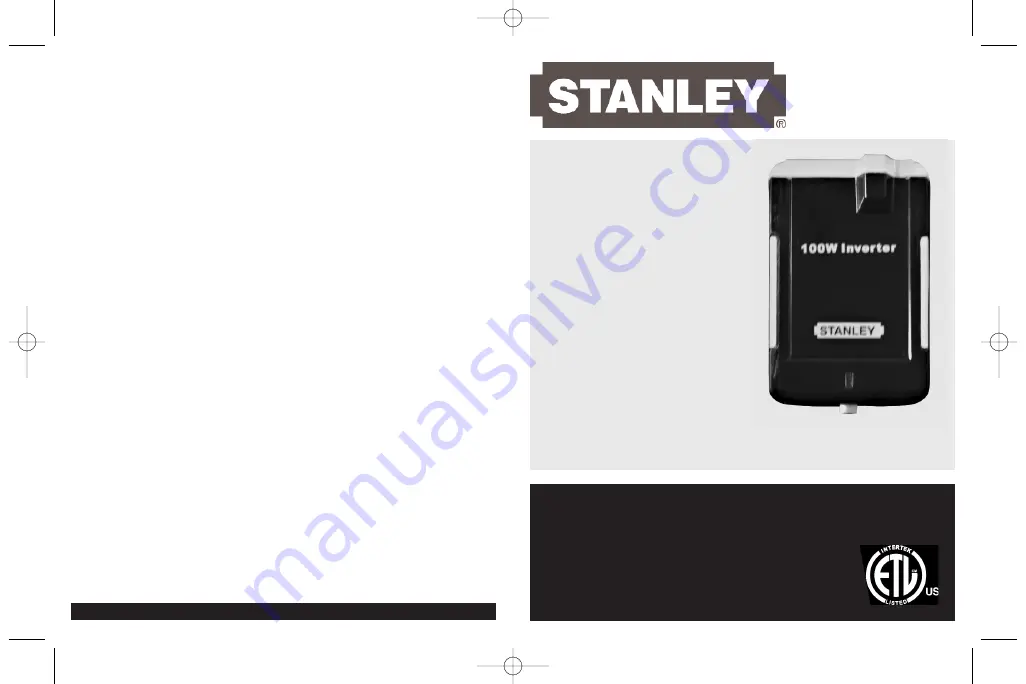 Stanley PC1T09 Instruction Manual Download Page 1