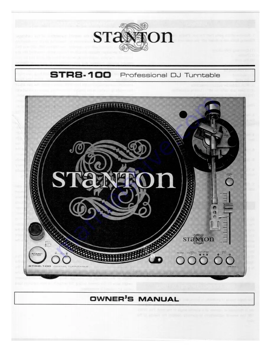 Stanton STR8-100 Скачать руководство пользователя страница 1