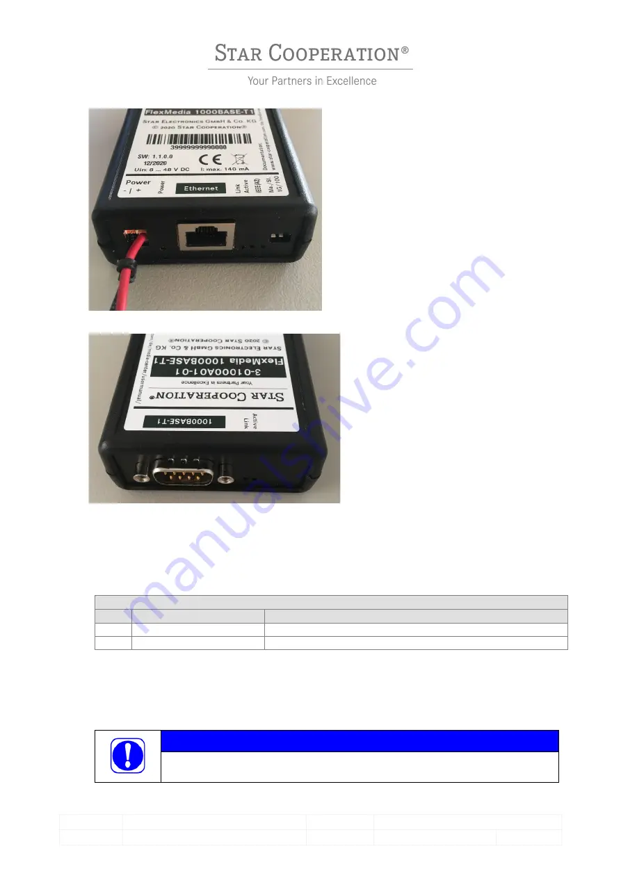 Star Cooperation 3-01000A01-01 Instructions For Use Manual Download Page 9