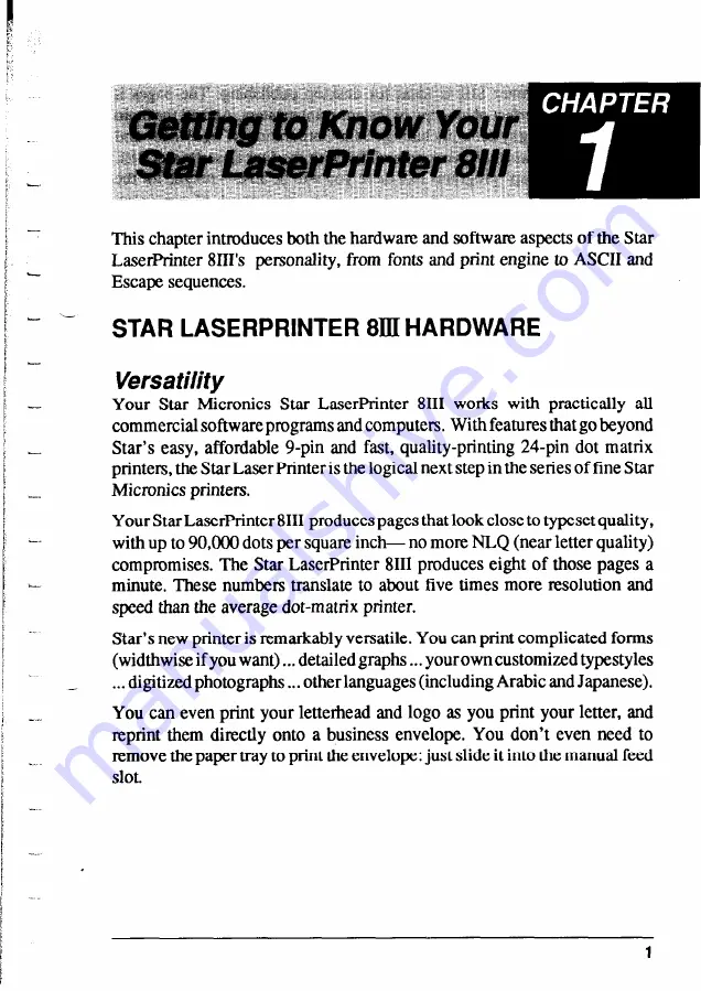 Star Micronics 8111 Applications Manual Download Page 9