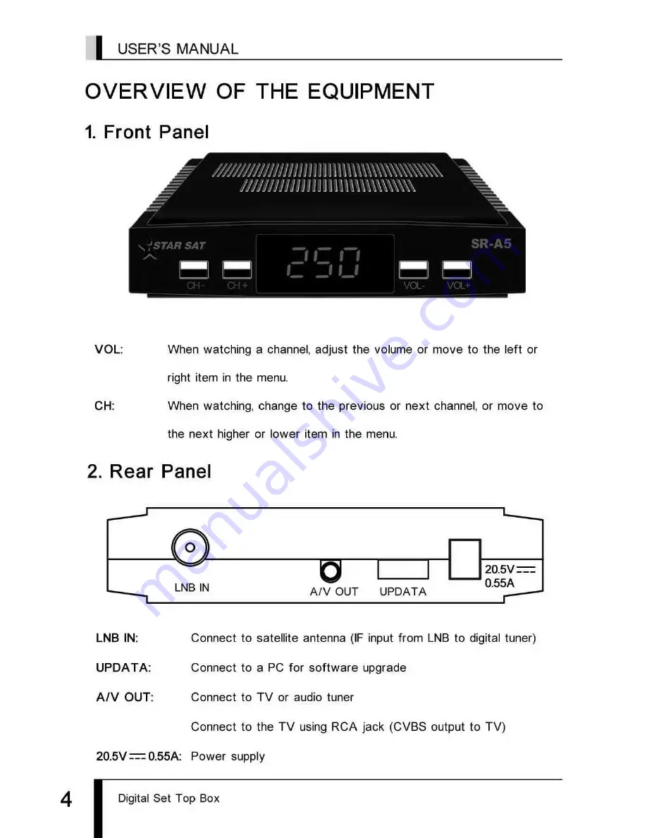 star sat SR-A5 User Manual Download Page 5