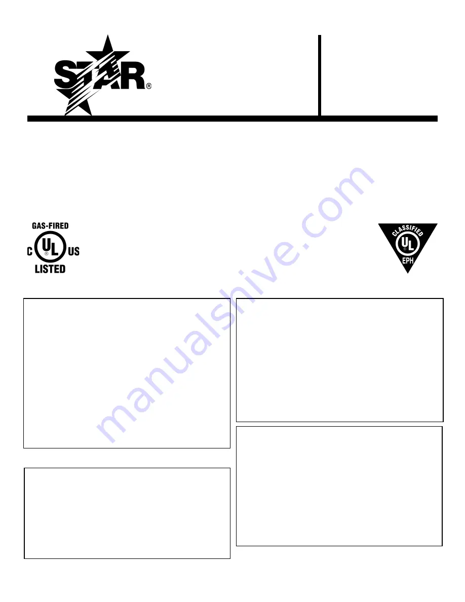 Star 802H Installation And Operating Instructions Manual Download Page 1