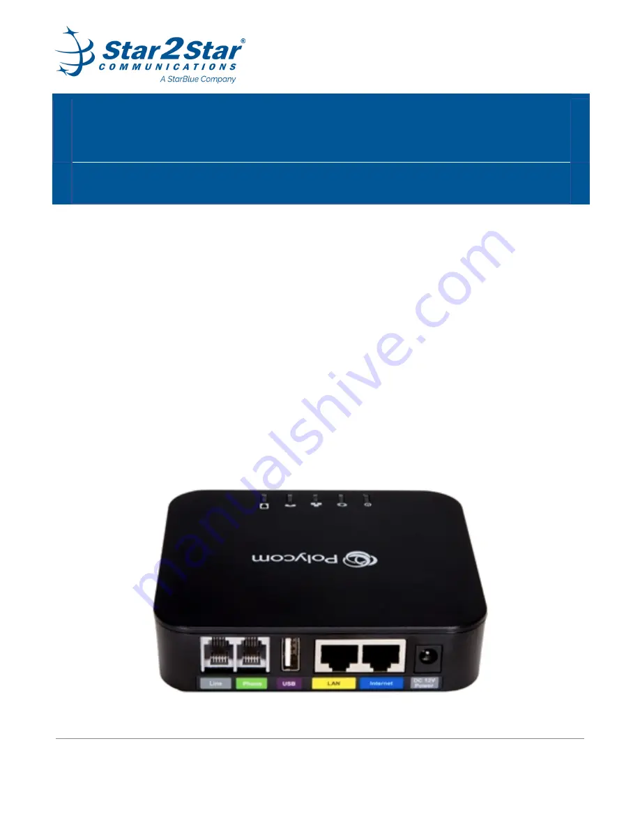 Star2Star Polycom OBi312 Installation Manual Download Page 1