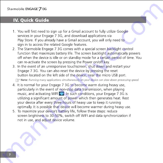 Starmobile ENGAGE 7 3G User Manual Download Page 12