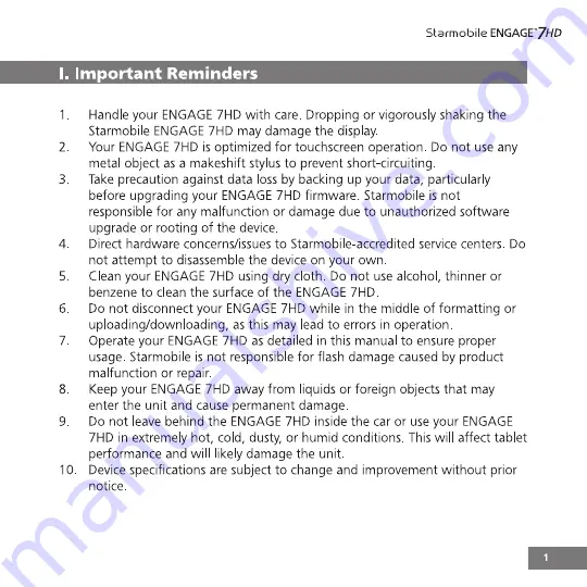 Starmobile Engage 7 HD Скачать руководство пользователя страница 5