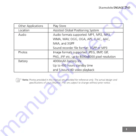 Starmobile Engage 7 HD User Manual Download Page 7