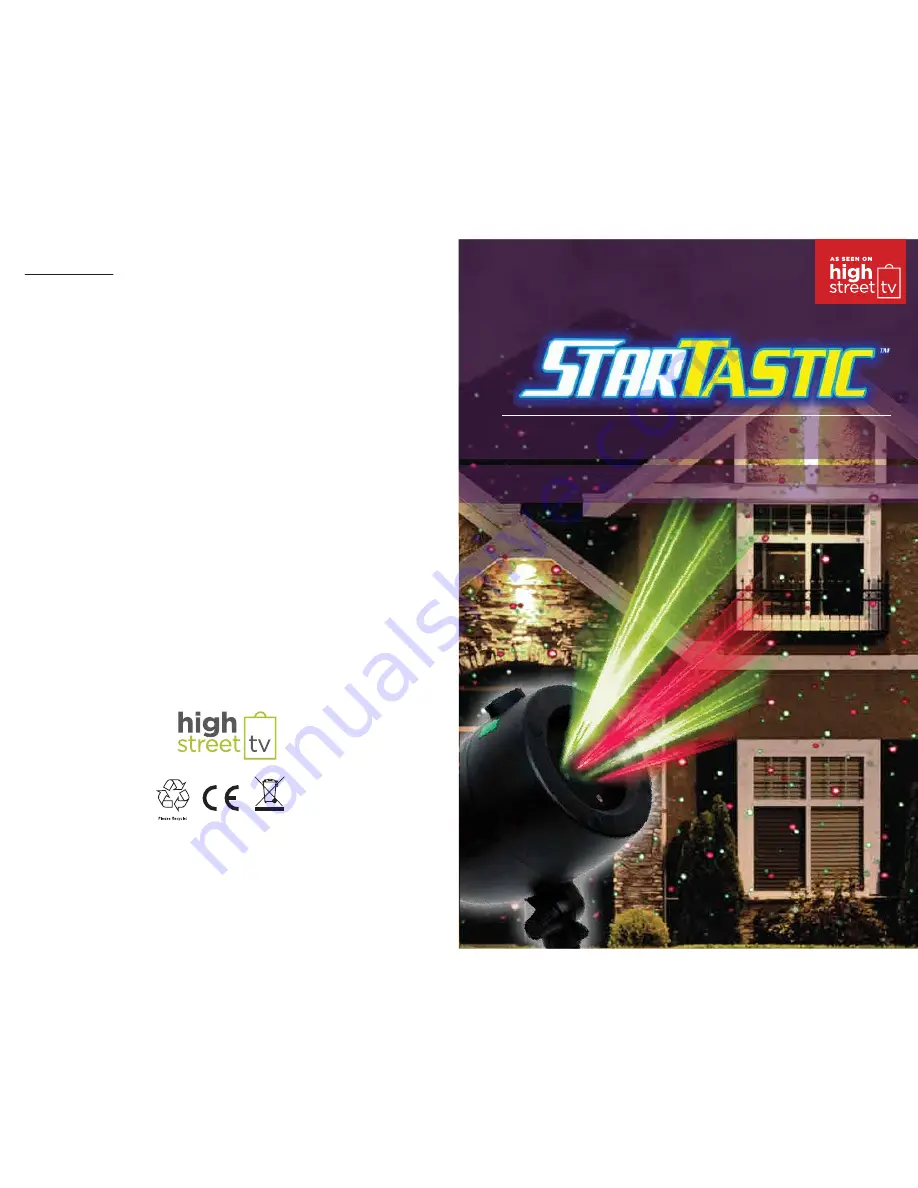 Startastic Action Laser Projector Instruction Manual Download Page 1