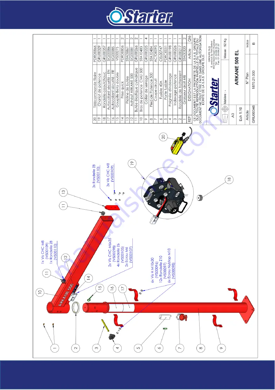 Starter ARKANE Operating And Maintenance Manual Download Page 41